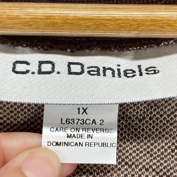 C.D.‎ Daniels Open Front Cardigan Leaf Print Knit Sweater Jacket 1X - Picture 4 of 7